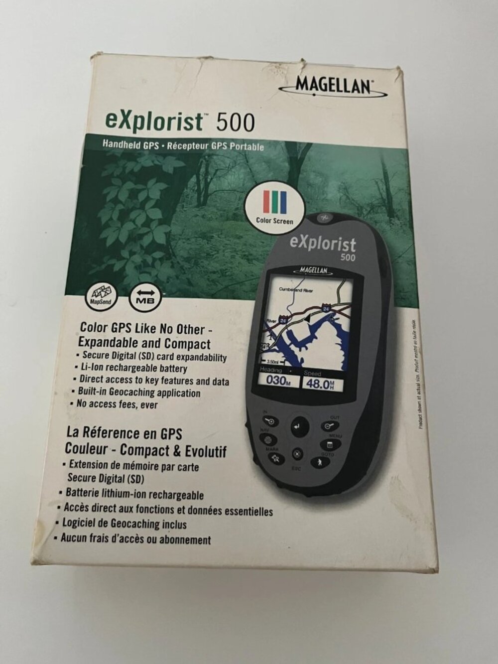 Magellan eXplorist 500 Handheld GPS Rechargeable Geocaching Hiking Boating